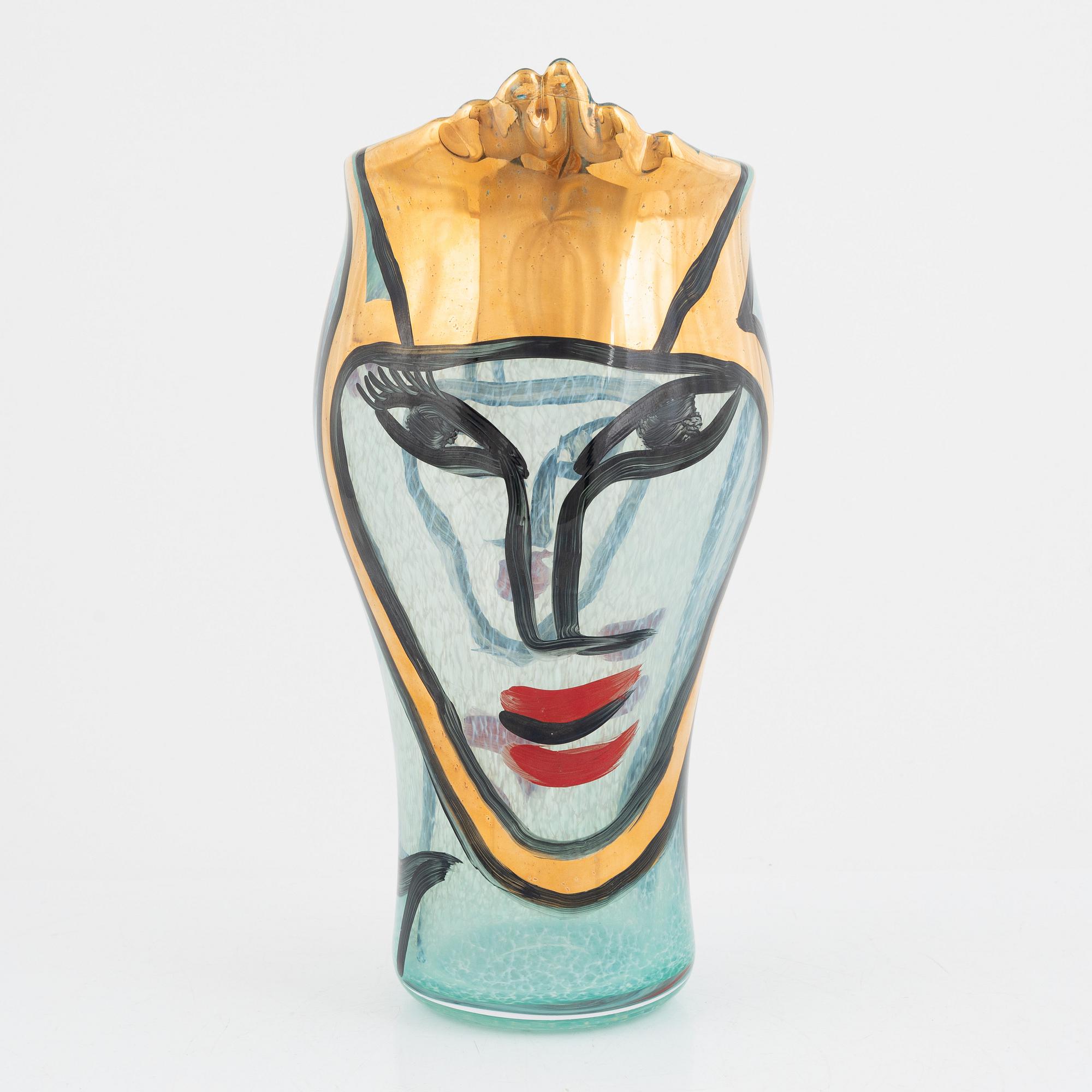Ulrica Hydman-Vallien, an "Open Minds" vase, Jubilee edition, Kosta Boda, Sweden, 2016.