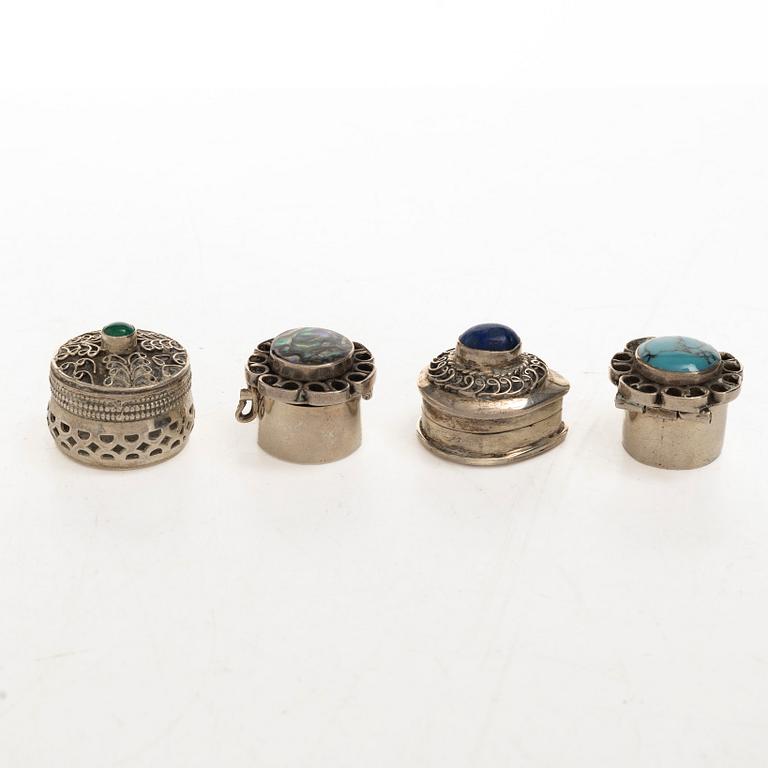 Boxes, 12 pcs, silver, 20th century, including Mexico.