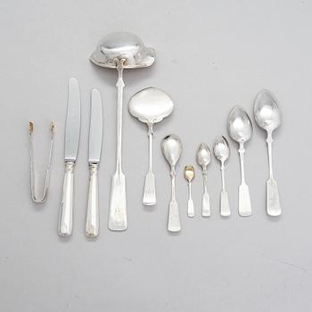 A 46-piece set of shell motif silver cutlery, Finnish manufacturers, 1928-66.