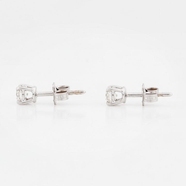 Brilliant-cut diamond earrings.