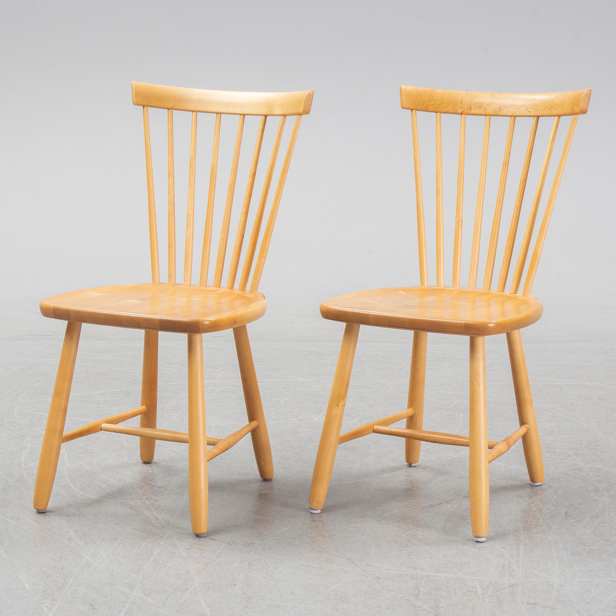 Carl Malmsten, a set of six 'Lilla Åland' chairs for Stolab 1998.
