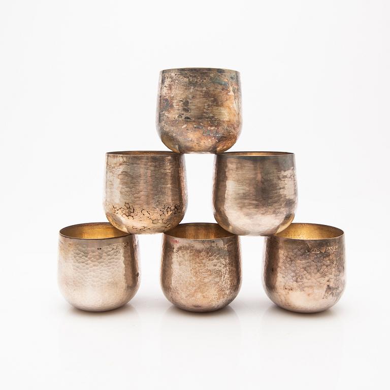 Tapio Wirkkala, Saucers, 6 pcs, Kultakeskus, Hämeenlinna 1977, silver, TW 469.