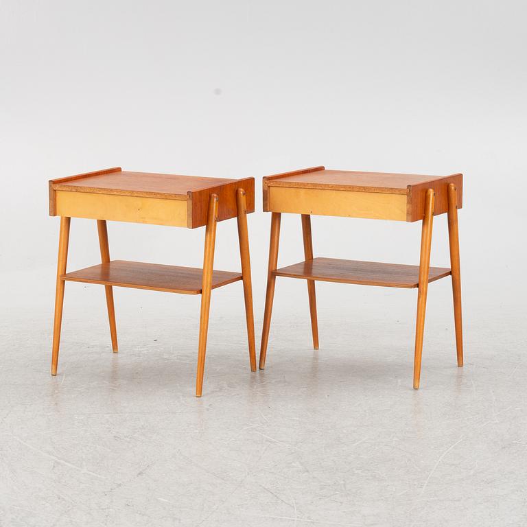 Sängbord ett par AB Carlström & Co möbelfabrik 1900-talets mitt.