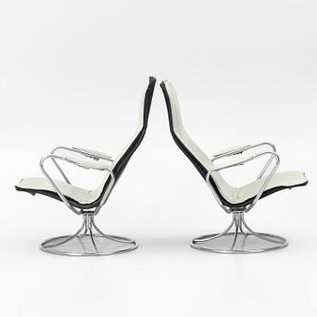 Tord Björklund, a pair of swivel lounge armchairs, 'Exen', IKEA, 1988.