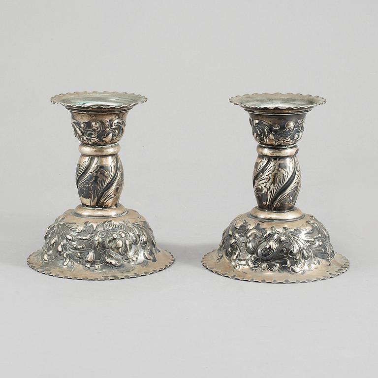 LJUSSTAKAR, ett par, silver, CAK, Göteborg, 1928.