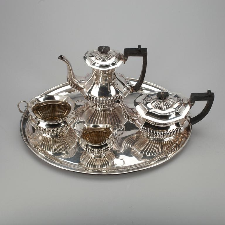 KAFFE- och TESERVIS, 5 delar, plate, England 1900-talets mitt.