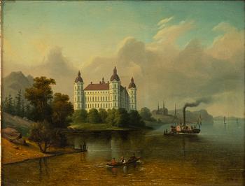 Carl Abraham Rothstén, Figures and boats on Skofjärden in Mälaren by Skokloster Castle.