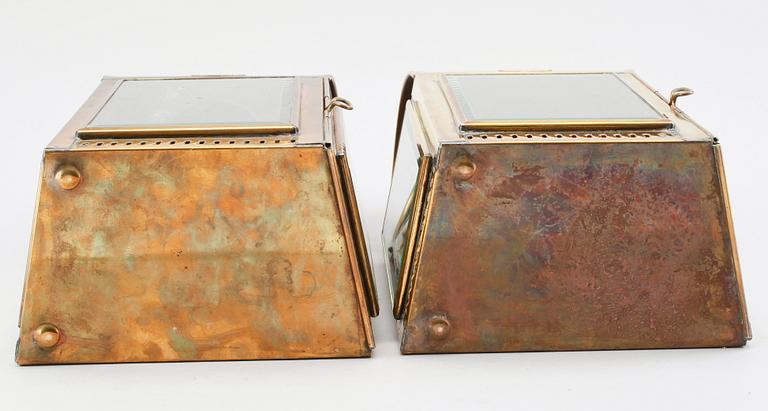 LYKTOR, 2 st, mässing, Davey & Co, London, 1900-tal.