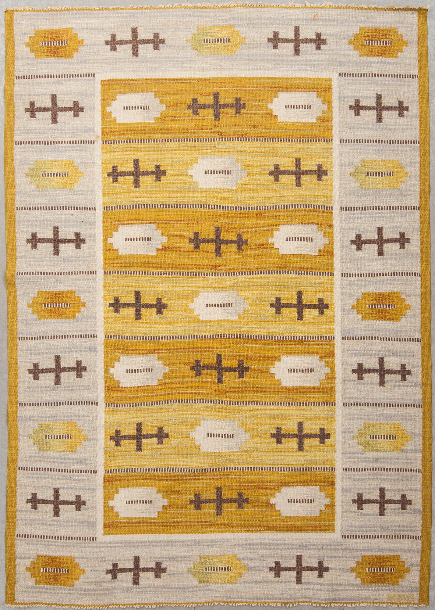 MATTA, rölakan, monogramsignerad AGS (Anna-Greta Sjöquist). 1900-talets mitt. Ca 233 x 165 cm.