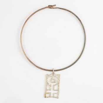 Lars Arby, a neck ring, two pendants and two pairs of earrings, silver, Gothenburg circa 1966, 1976, 1977 and 1980.
