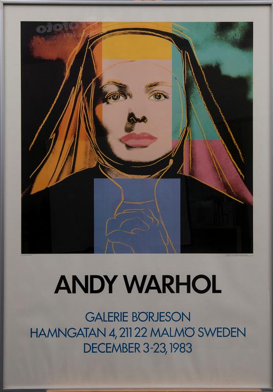 ANDY WARHOL, efter, affisch, Galerie Börjeson, 1983.