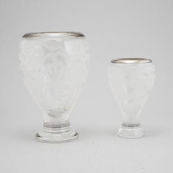 Ulrica Hydman-Vallien, vaser, 2 st, glas, "Charm" Kosta Boda, 1980-tal.