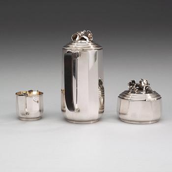 An Atelier Borgila sterling 3 pcs coffee service, Stockholm 1938.