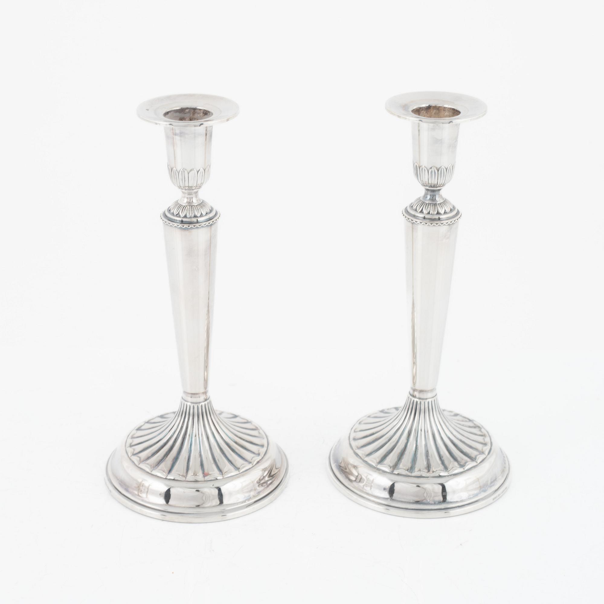A pair of silver canldesticks, Ceson, Gothenburg 1983.