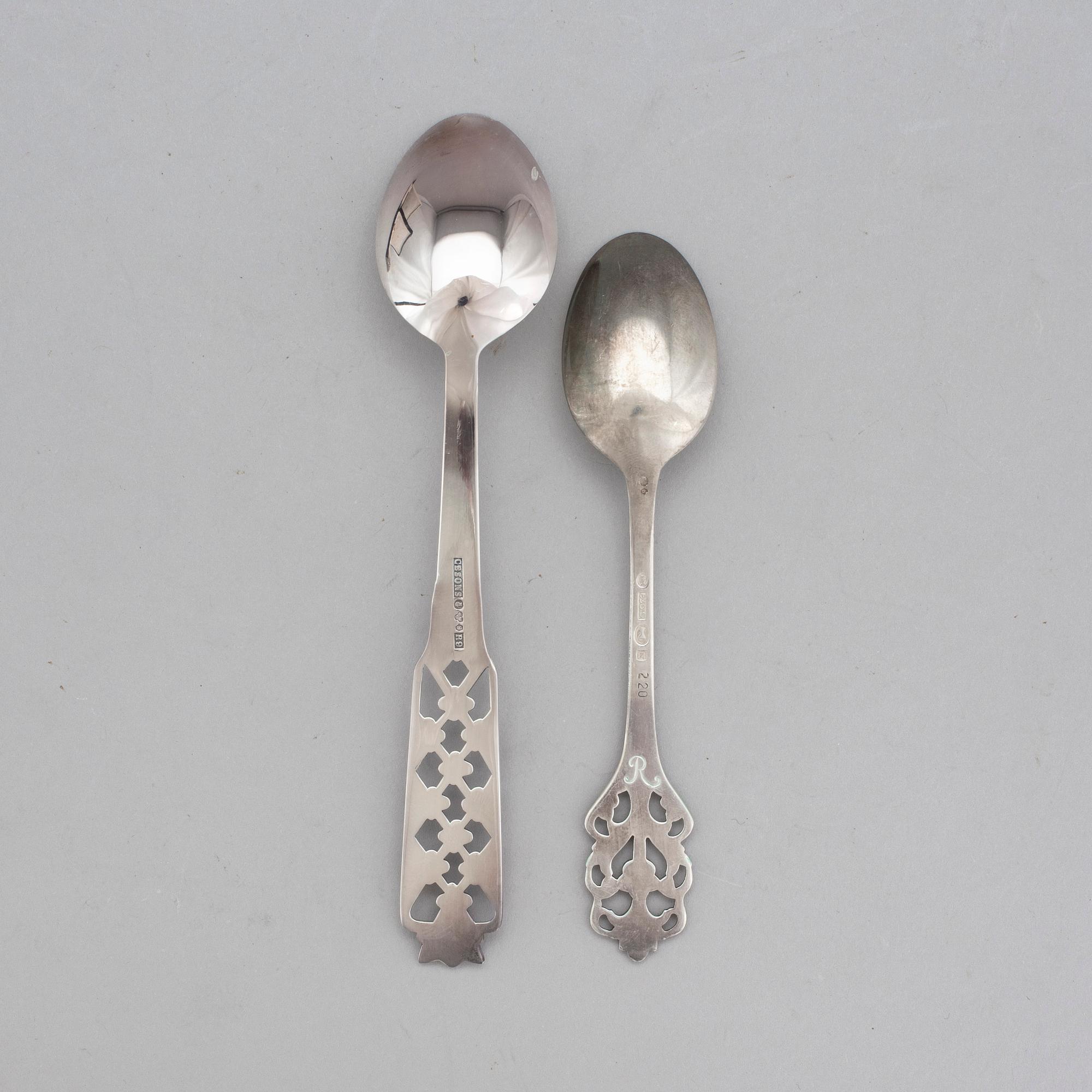 KAFFE- och MOCKASKEDAR, 24 st, silver, bl a Ceson, vikt 256 g.