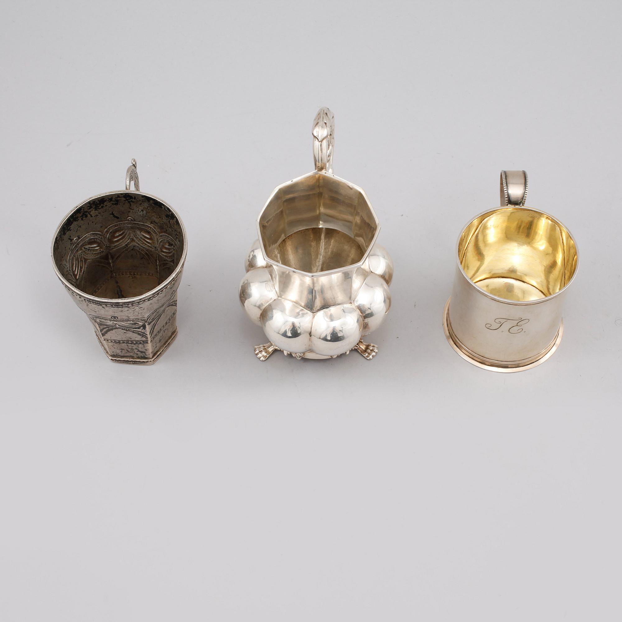 PARTI SILVER, 3 delar, 1800-tal. Vikt 350 gram.