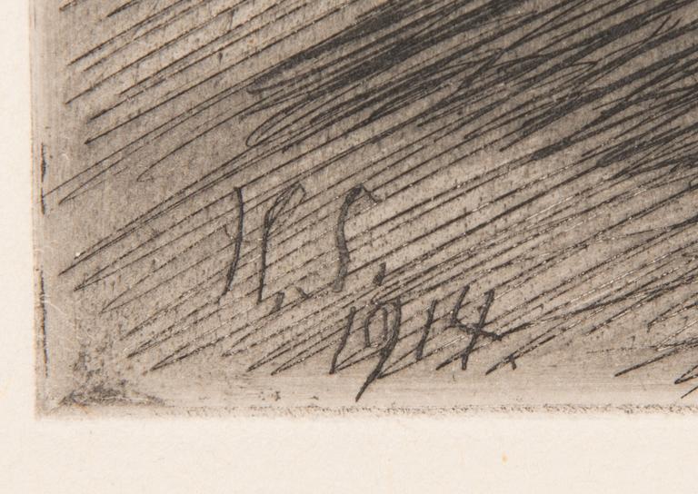 HUGO SIMBERG, etching, signed in the plate 1914.