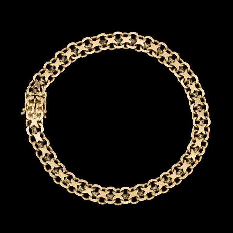 ARMLÄNK, 18k guld, stmpl BHG, Stockholm, 1967. Vikt 13 g.