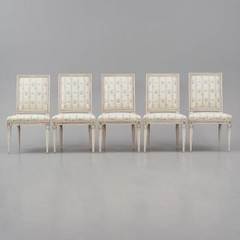 A set of five Gustavian chairs J. Lindgren (master in Stockholm 1770-1800).