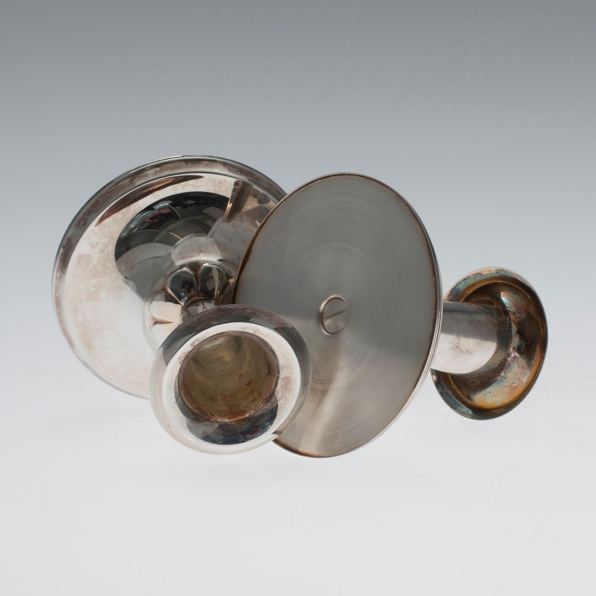 LJUSSTAKAR, ett par, silver, Salovaara Åbo 1990. Vikt 133,7 g.