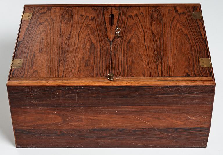 Svend Langkilde, a rosewood wall hung bar cabinet, Langkilde Møbler, Denmark 1960s.