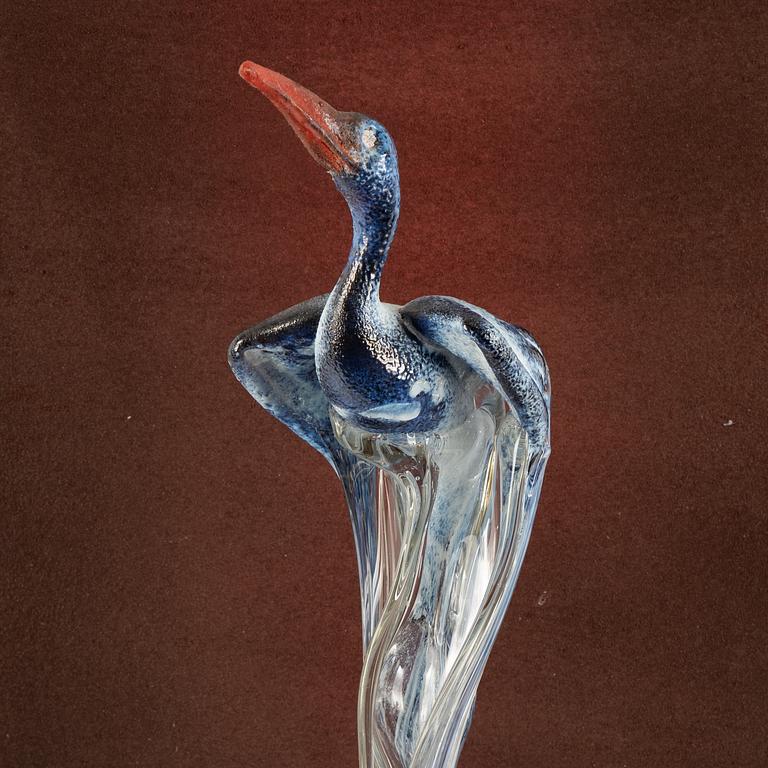 Kjell Engman, a bird glass sculpture, Kosta Boda, signed.