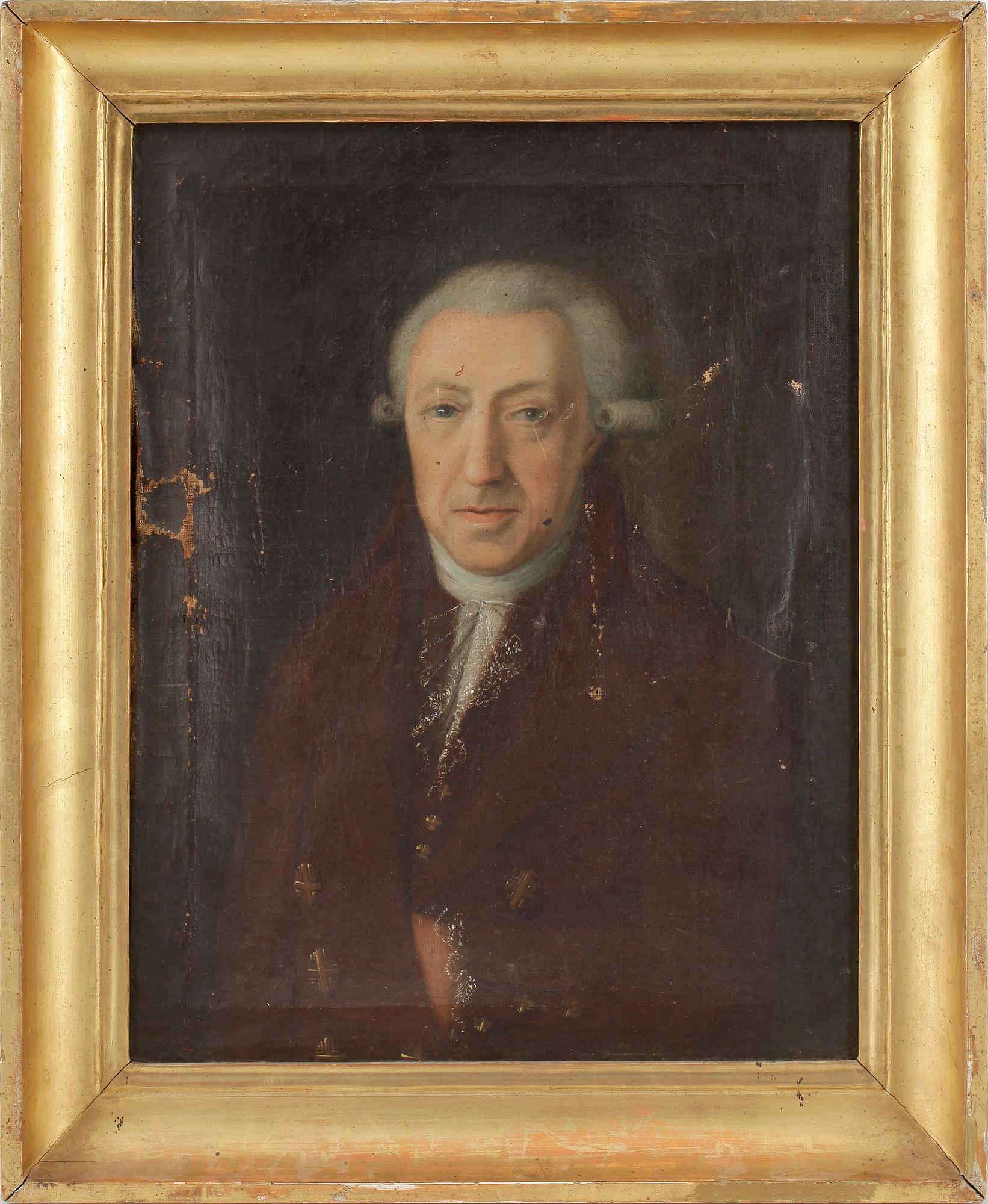 OKÄND KONSTNÄR, olja på duk, omkr år 1800.