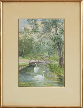 ANNA BILLING, watercolour on paper, signed and dated 1909.