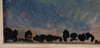 MONICA LORENTZON, blandteknik på pannå, signerad.