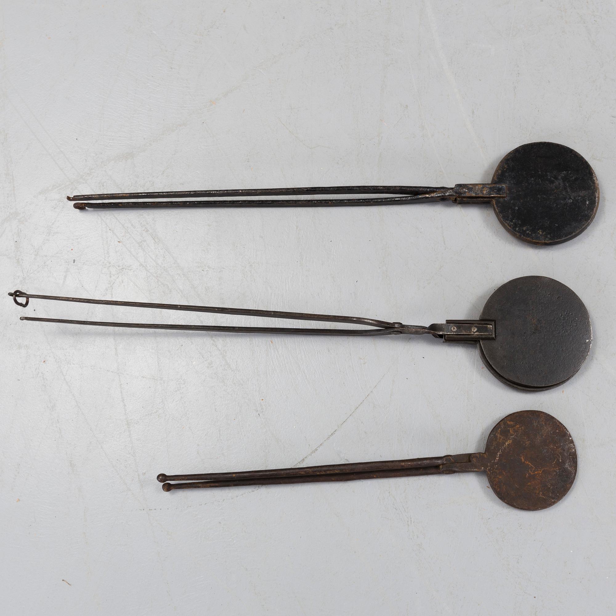 RÅNJÄRN, 3 st, gjutjärn, 1800-tal.