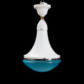 A PETER BEHRENS PENDANT LAMP "Luzette" L1530 + L1531 for AEG, the first half of the 20th century. Total height ca 54 cm.