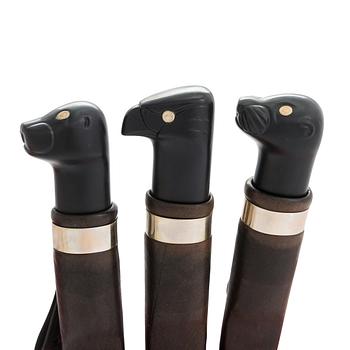 Bertel Gardberg, complete set of the three puukko knives for Fiskars, 1980s. Designed for the WWF.