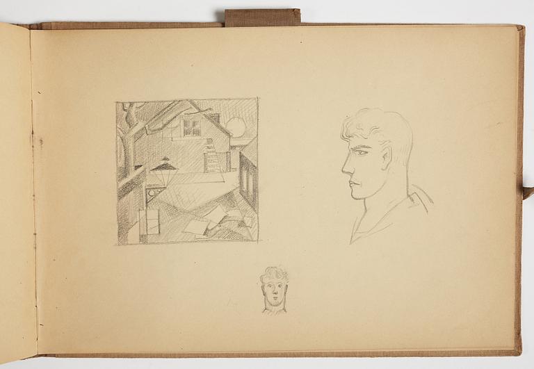 GÖSTA ADRIAN-NILSSON, sketchpad, 1920/30's, by the artist's own hand inscribed GAN with indian ink on the cover.
