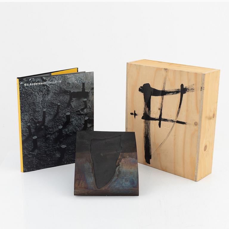 Bo Andersson, sculpture, relief, iron,  signed KGBA and adted -95. Numbered 59/100. In wooden box with book.
