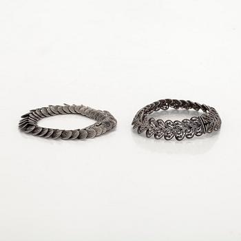 Bracelets, 2 pieces, silver, Tillander, 1952.
