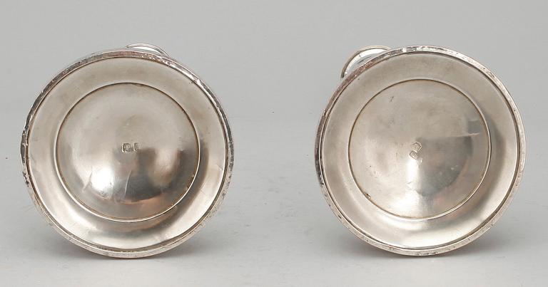 LJUSSTAKAR, ett par, pläter, empirestil, 1900-talets början.