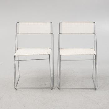 Nils Jörgen Haugesen, a pair of 'X-Line' chairs, Hybodan, Denmark, the model designed in 1977.