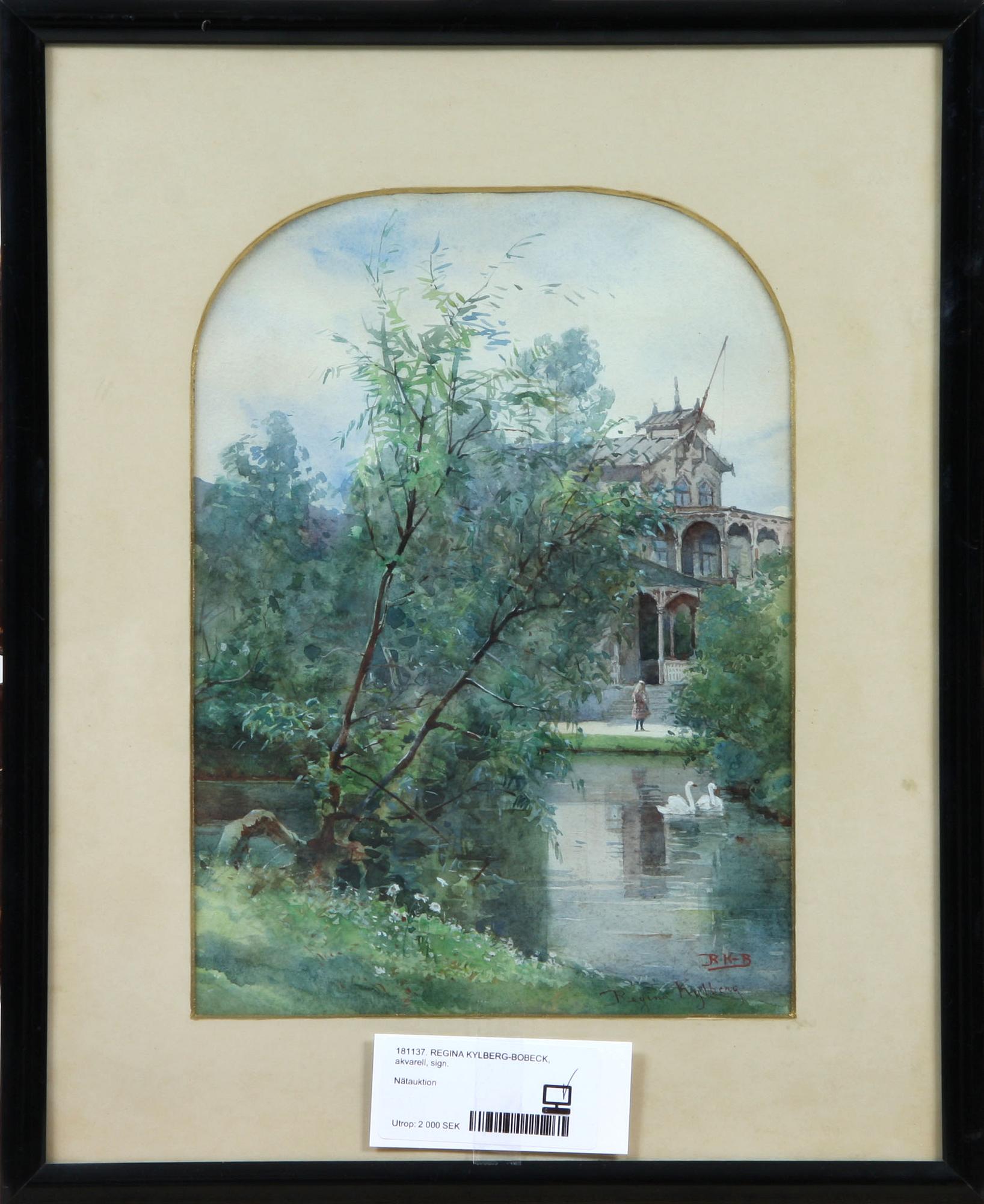 REGINA KYLBERG-BOBECK, akvarell, sign.