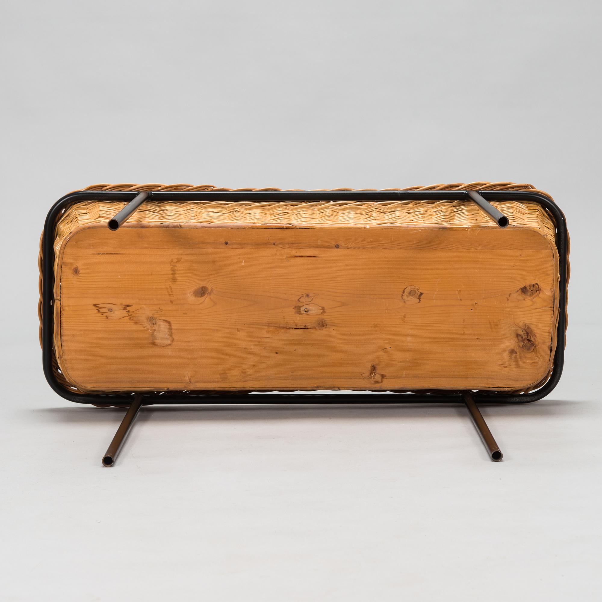 A 1950s/60s rattan flower stand.