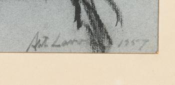 Ahti Lavonen, crayon, signed and dated 1957.