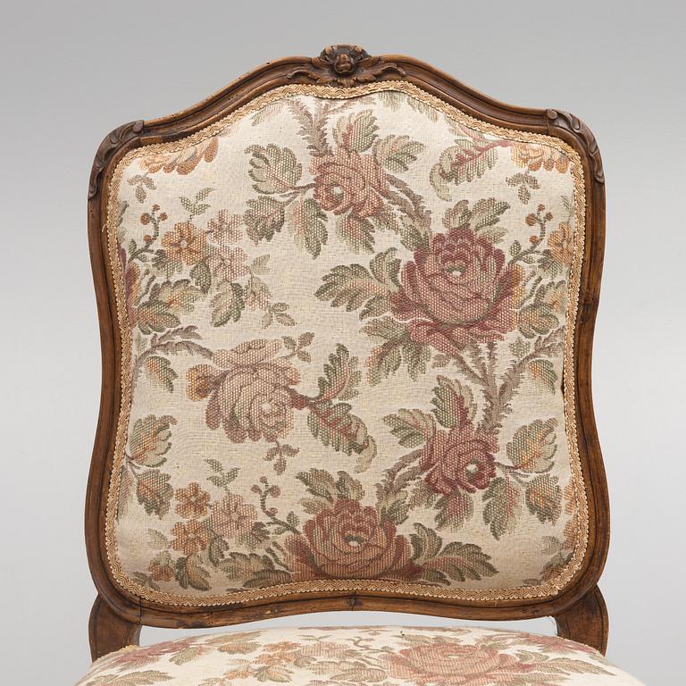 A set of three Louis XV chairs a chassis by Louis Cresson (master in Paris 1738-61).
