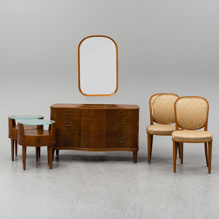 MÖBLER, 6 delar, Swedish Modern, Bodafors möbelfabrik, troligen 1940-tal.