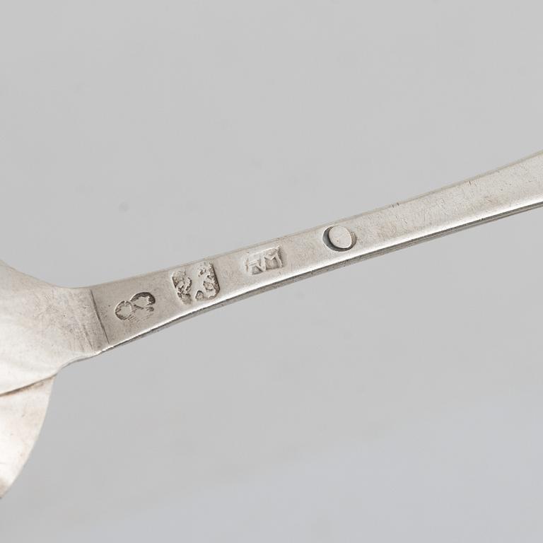 Eight Swedish Silver Spoons, 18th/19th Century.