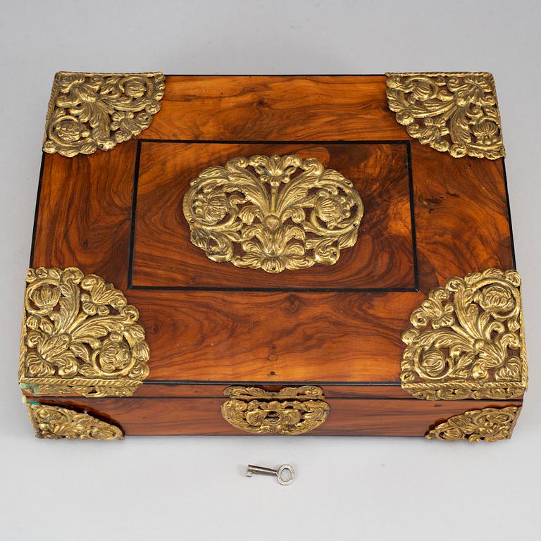 A 18th Century Baroque  box with brass mountings.