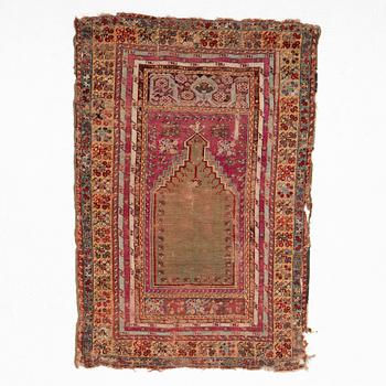 A Kirşehir prayer rug, antique, Central Anatolia, c. 160 x 122 cm.