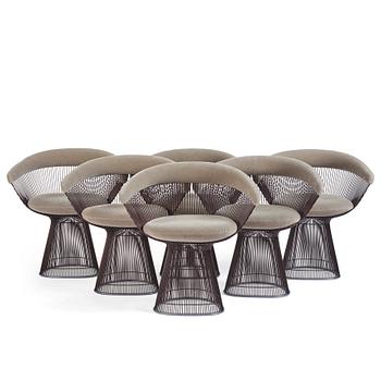 67. Warren Platner, a set of six "Platner Side Chair" chairs, Knoll International, post 1966.