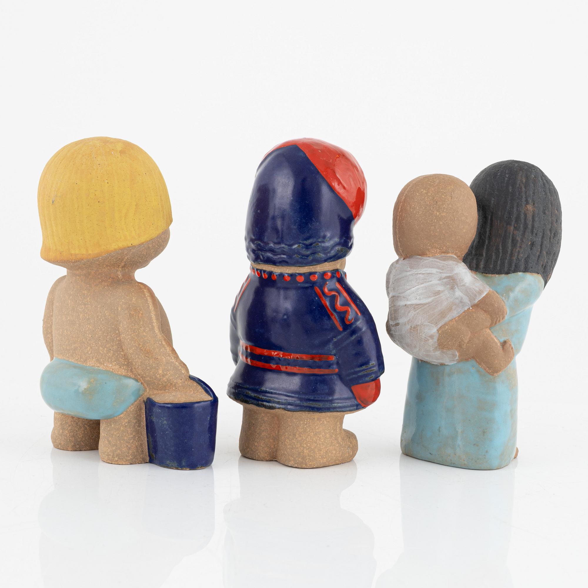 Lisa Larson, five stoneware figurines, Gustavsberg.