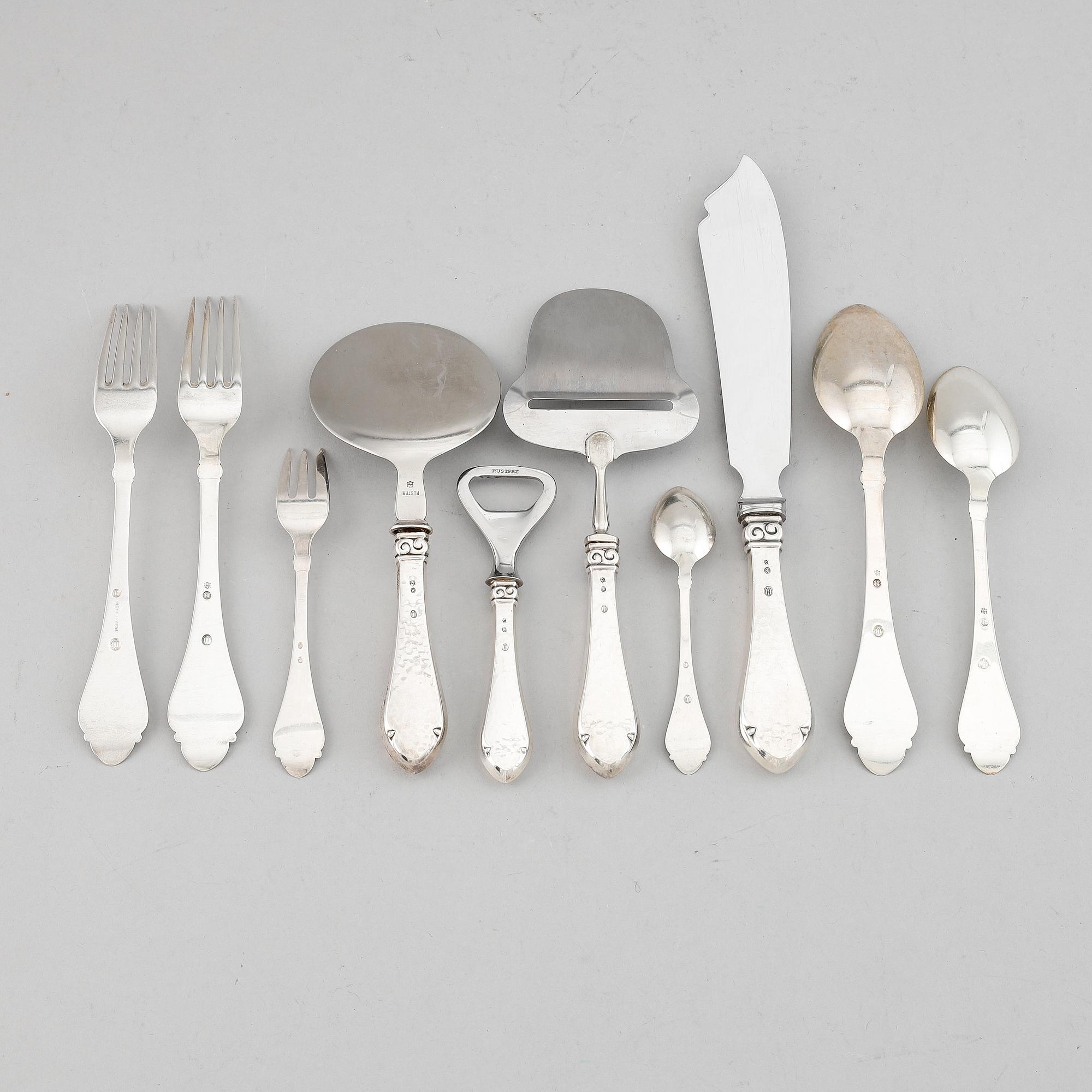 A danish silver cutlery (54 pcs).