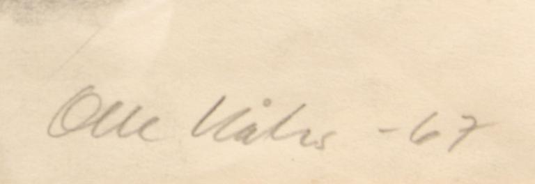 OLLE KÅKS, blyerts. Sign o dat -67.