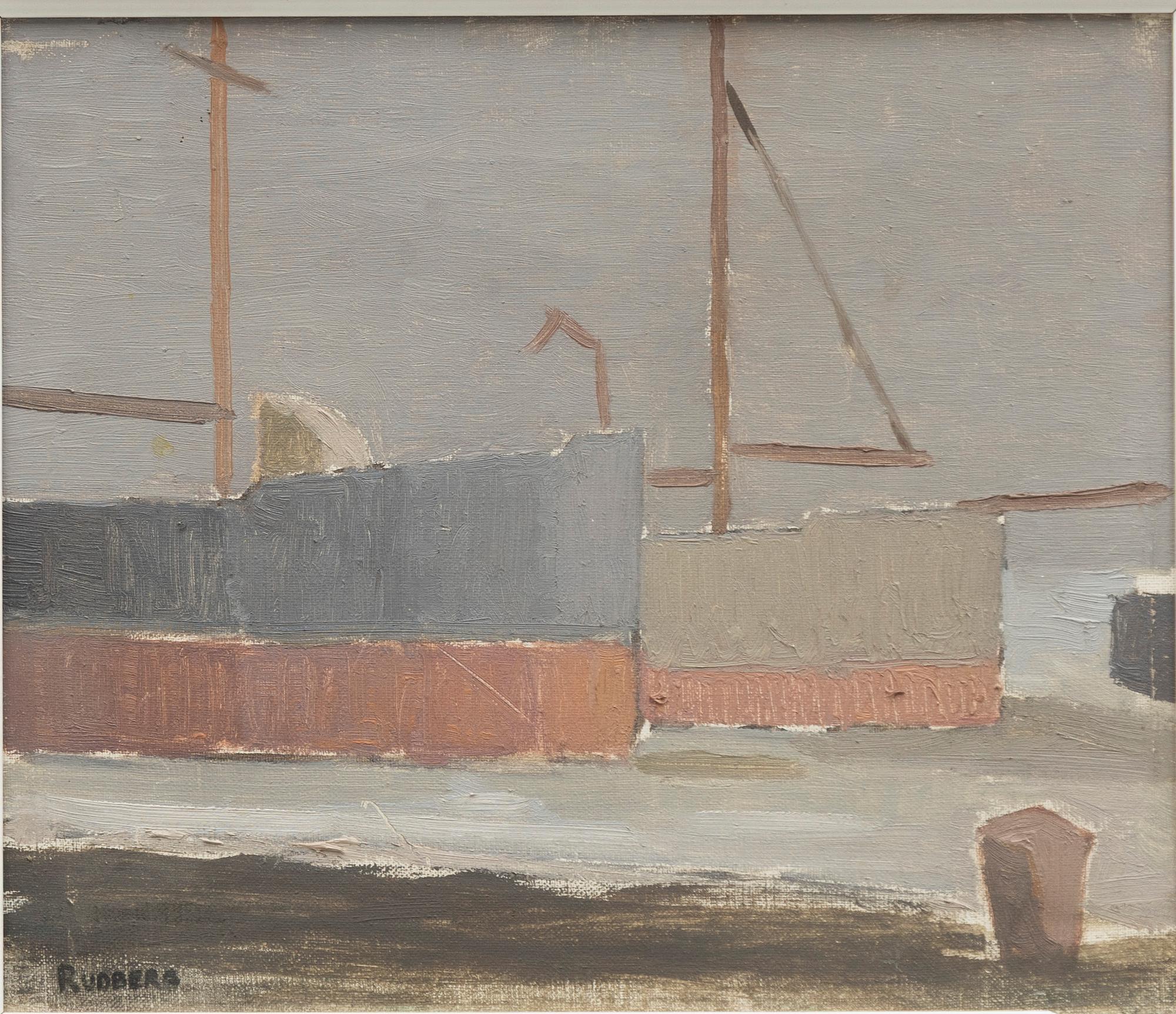 Gustav Rudberg, Hamnmotiv gråskala.